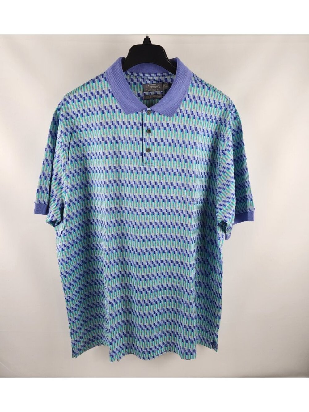 T by Talbots Shirt Mens XXL Multi Abstract Print S/S Polo NWT
